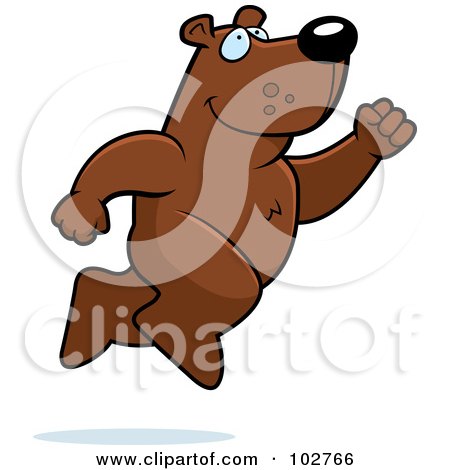 Royalty-Free (RF) Clipart Illustration of a Bear Taking A Leap by Cory Thoman