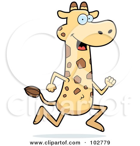 Royalty-Free (RF) Clipart Illustration of a Happy Running Giraffe by Cory Thoman