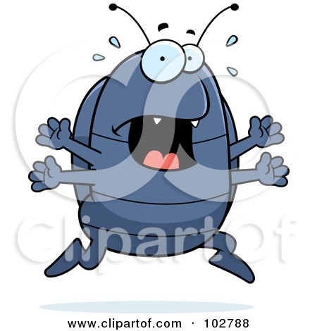 Royalty-Free (RF) Clipart Illustration of a Scared Running Pillbug by Cory Thoman