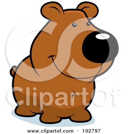 Royalty-Free (RF) Clipart Illustration of a Cute Smiling Bear by Cory Thoman