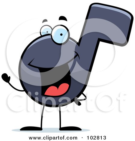 Royalty-Free (RF) Clipart Illustration of a Happy Waving Music Note by Cory Thoman