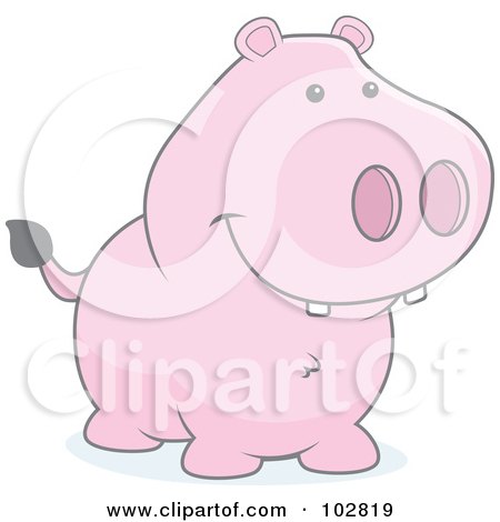 Royalty-Free (RF) Clipart Illustration of a Faded Pig Smiling by Cory Thoman