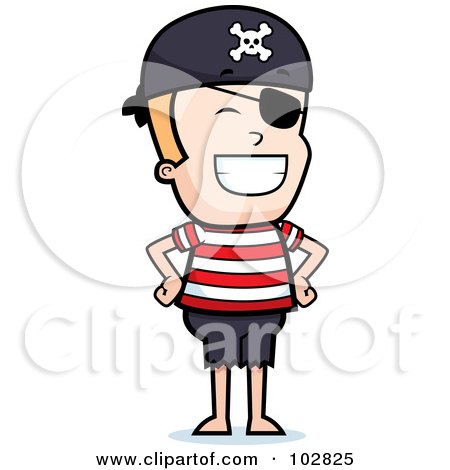 Royalty-Free (RF) Clipart Illustration of a Grinning Pirate Boy by Cory Thoman