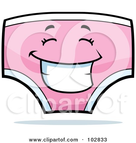 Royalty-Free (RF) Clipart Illustration of a Smiling Happy Underwear by Cory Thoman