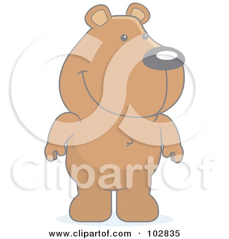 Royalty-Free (RF) Clipart Illustration of a Cute Standing Bear by Cory Thoman