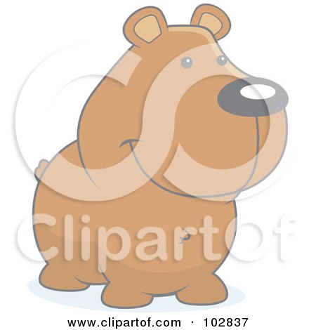 Royalty-Free (RF) Clipart Illustration of a Faded Smiling Bear by Cory Thoman