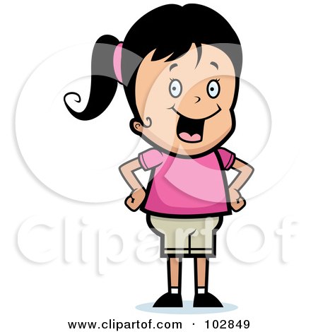 Royalty-Free (RF) Clipart Illustration of a Sassy Girl With Her Hands On Her Hips by Cory Thoman
