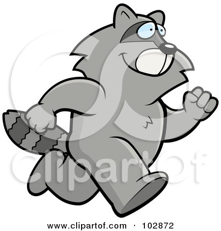 Royalty-Free (RF) Clipart Illustration of a Raccoon Running by Cory Thoman