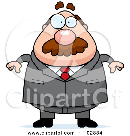 Royalty-Free (RF) Clipart Illustration of a Chubby Businessman by Cory Thoman