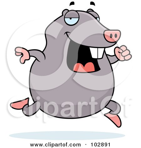 Royalty-Free (RF) Clipart Illustration of a Happy Running Mole by Cory Thoman