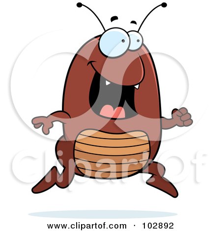 Royalty-Free (RF) Clipart Illustration of a Happy Running Flea by Cory Thoman