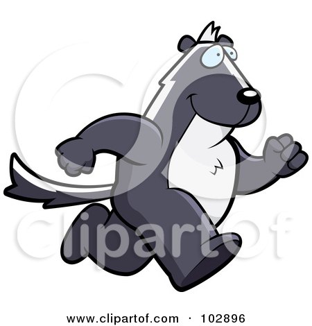Royalty-Free (RF) Clipart Illustration of a Skunk Running by Cory Thoman