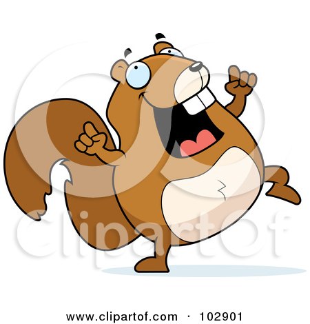 Royalty-Free (RF) Clipart Illustration of a Happy Dancing Squirrel by Cory Thoman
