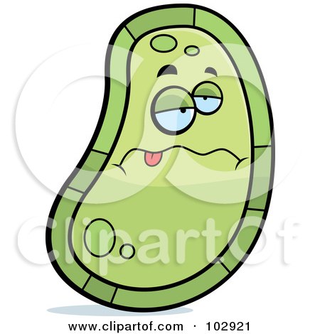 Royalty-Free (RF) Clipart Illustration of a Sick Green Germ Face by Cory Thoman