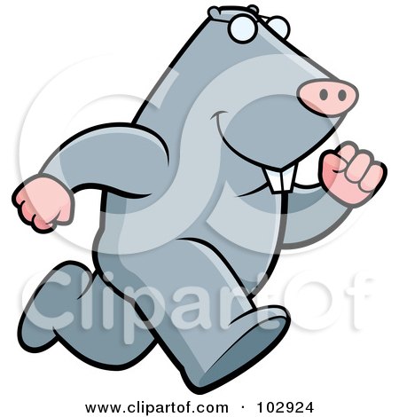 Royalty-Free (RF) Clipart Illustration of a Mole Running by Cory Thoman