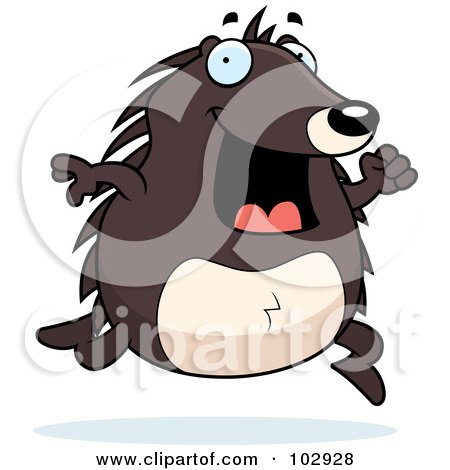 Royalty-Free (RF) Clipart Illustration of a Happy Running Hedgehog by Cory Thoman