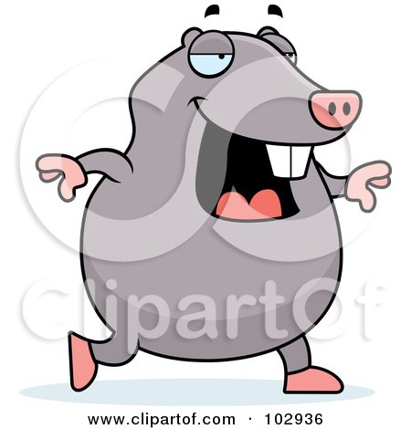 Royalty-Free (RF) Clipart Illustration of a Happy Mole Walking by Cory Thoman
