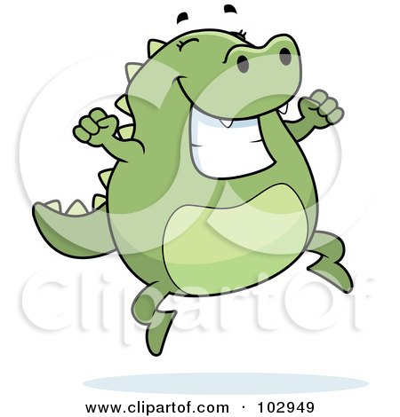Royalty-Free (RF) Clipart Illustration of a Happy Jumping Lizard by Cory Thoman