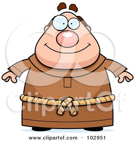 Royalty-Free (RF) Clipart Illustration of a Chubby Monk by Cory Thoman
