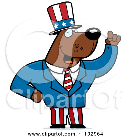 Royalty-Free (RF) Clipart Illustration of a Patriotic American Bear With An Idea by Cory Thoman