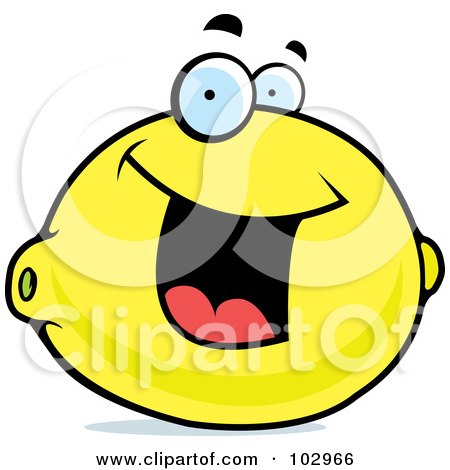Royalty-Free (RF) Clipart Illustration of a Happy Smiling Lemon by Cory Thoman