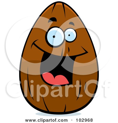 Royalty-Free (RF) Clipart Illustration of a Happy Smiling Almond by Cory Thoman
