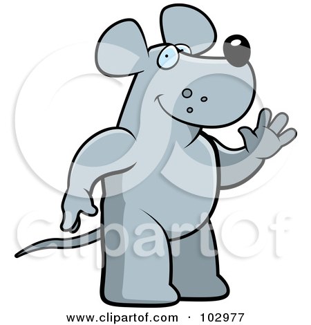 Royalty-Free (RF) Clipart Illustration of a Friendly Rat Waving by Cory Thoman