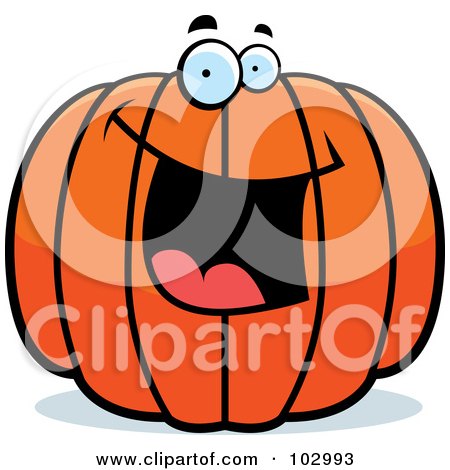 Royalty-Free (RF) Clipart Illustration of a Happy Pumpkin Character by Cory Thoman