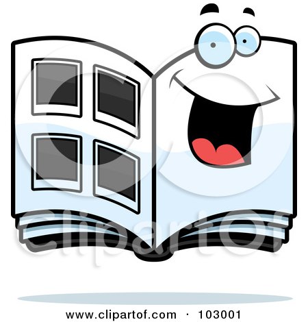 Royalty-Free (RF) Clipart Illustration of a Happy Photo Album Smiling by Cory Thoman