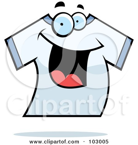 Royalty-Free (RF) Clipart Illustration of a Happy Smiling T Shirt by Cory Thoman