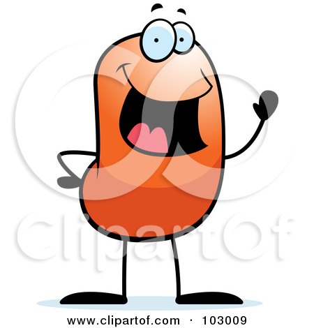 Royalty-Free (RF) Clipart Illustration of a Waving Orange Thing by Cory Thoman
