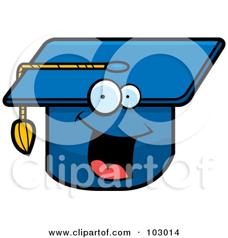 Royalty-Free (RF) Clipart Illustration of a Happy Smiling Graduation Cap by Cory Thoman
