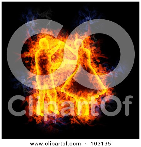 Royalty-Free (RF) Clipart Illustration of a Blazing Dancer Symbol by Michael Schmeling