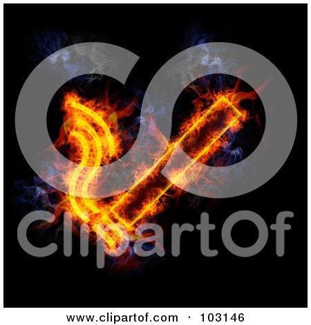 Royalty-Free (RF) Clipart Illustration of a Blazing Cigarette Symbol by Michael Schmeling