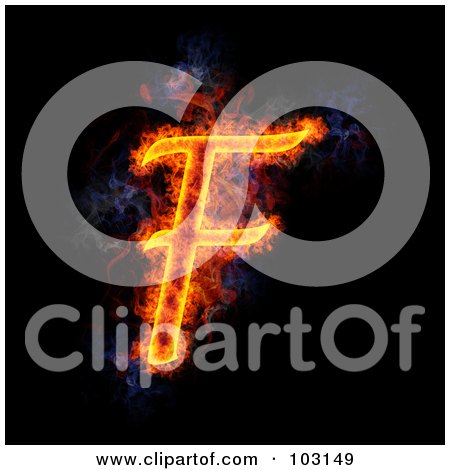 Royalty-Free (RF) Clipart Illustration of a Blazing Capital F Symbol by Michael Schmeling