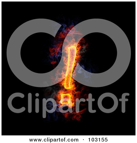 Royalty-Free (RF) Clipart Illustration of a Blazing Exclamation Point Symbol by Michael Schmeling