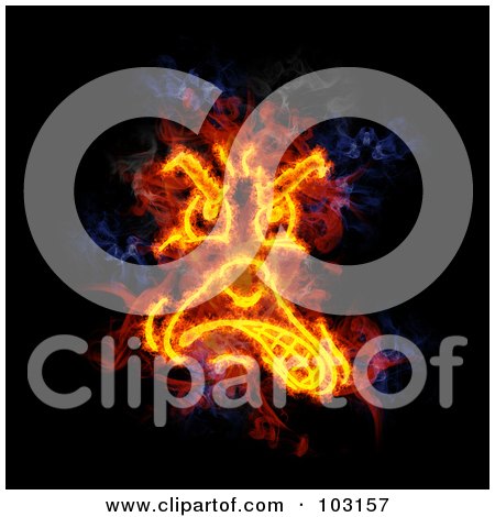 Royalty-Free (RF) Clipart Illustration of a Blazing Angry Face Symbol by Michael Schmeling