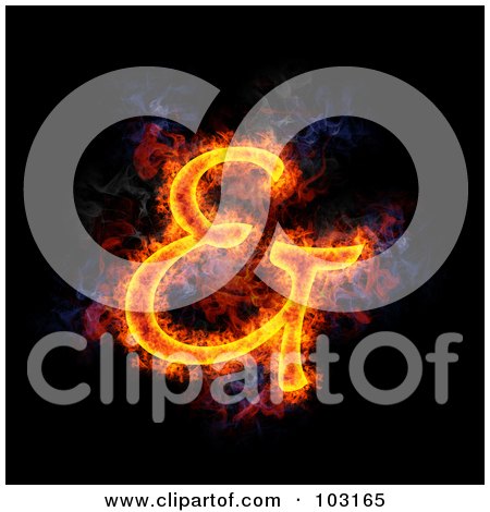 Royalty-Free (RF) Clipart Illustration of a Blazing Ampersand Symbol - 1 by Michael Schmeling