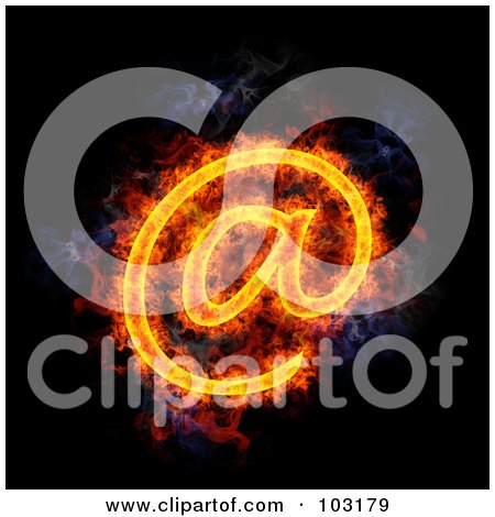 Royalty-Free (RF) Clipart Illustration of a Blazing At Symbol by Michael Schmeling