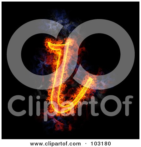 Royalty-Free (RF) Clipart Illustration of a Blazing Lowercase L Symbol by Michael Schmeling