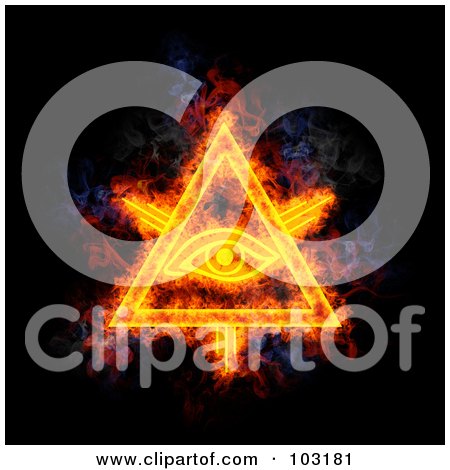Royalty-Free (RF) Clipart Illustration of a Blazing Eye of Providence Symbol by Michael Schmeling