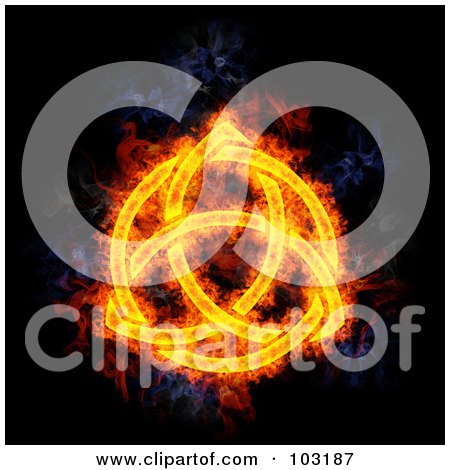 Royalty-Free (RF) Clipart Illustration of a Blazing Celtic Knot Symbol by Michael Schmeling