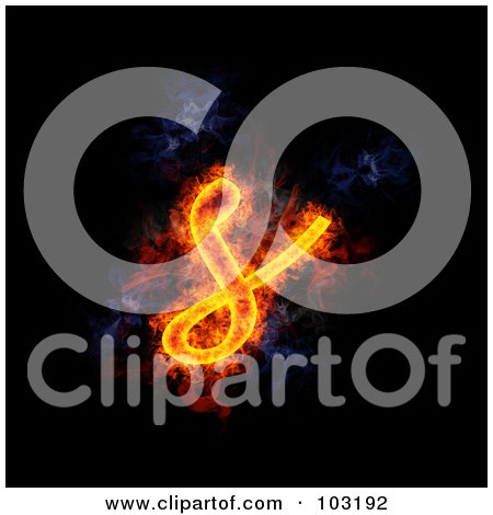 Royalty-Free (RF) Clipart Illustration of a Blazing Lowercase S Symbol by Michael Schmeling