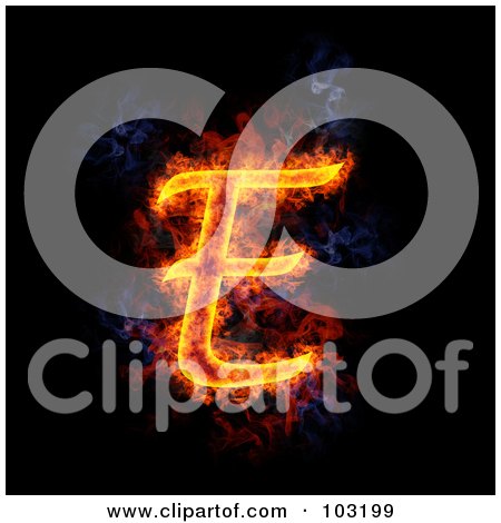 Royalty-Free (RF) Clipart Illustration of a Blazing Capital E Symbol by Michael Schmeling