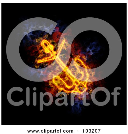 Royalty-Free (RF) Clipart Illustration of a Blazing Anchor Symbol by Michael Schmeling