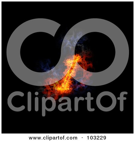 Royalty-Free (RF) Clipart Illustration of a Blazing 1 Symbol by Michael Schmeling