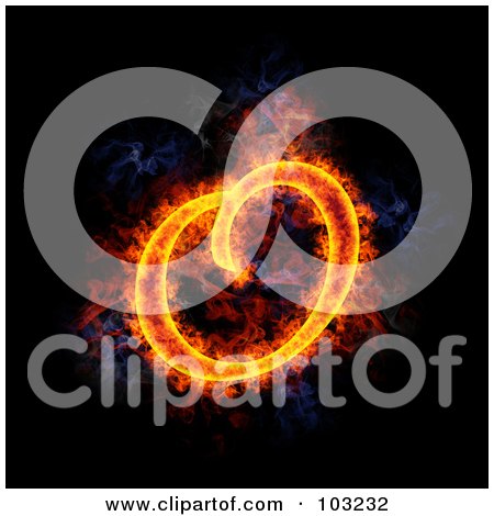 Royalty-Free (RF) Clipart Illustration of a Blazing Capital O Symbol by Michael Schmeling