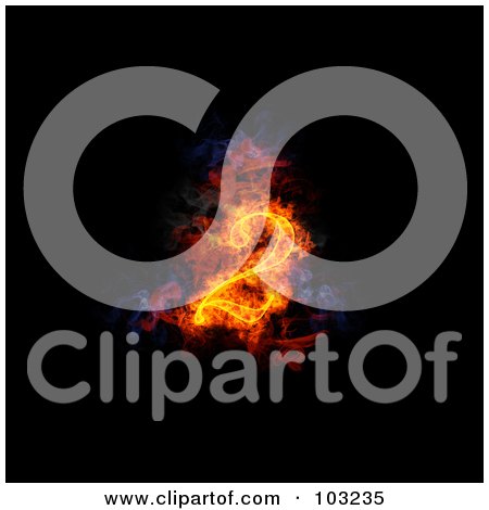 Royalty-Free (RF) Clipart Illustration of a Blazing 2 Symbol by Michael Schmeling