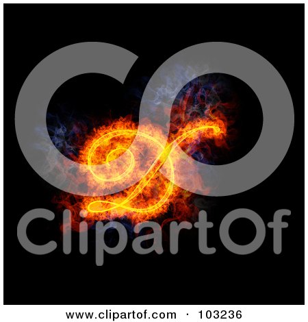 Royalty-Free (RF) Clipart Illustration of a Blazing Capital Italic D Symbol by Michael Schmeling