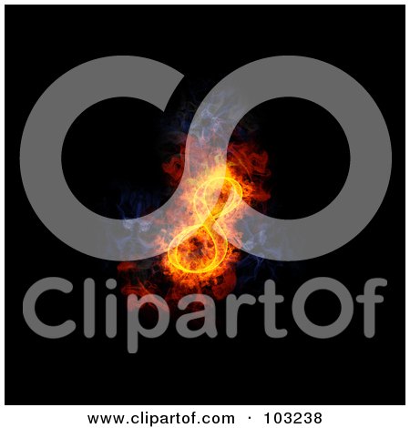 Royalty-Free (RF) Clipart Illustration of a Blazing 8 Symbol by Michael Schmeling